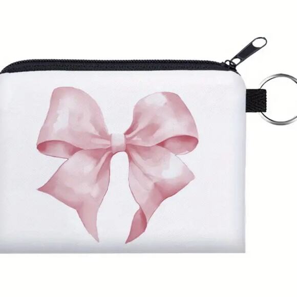 Pink Bow Zipper Pouch - Picture 1 of 1